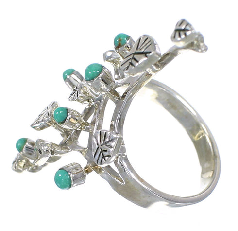 Southwest Genuine Sterling Silver Turquoise Ring Size 8-1/2 VX62292